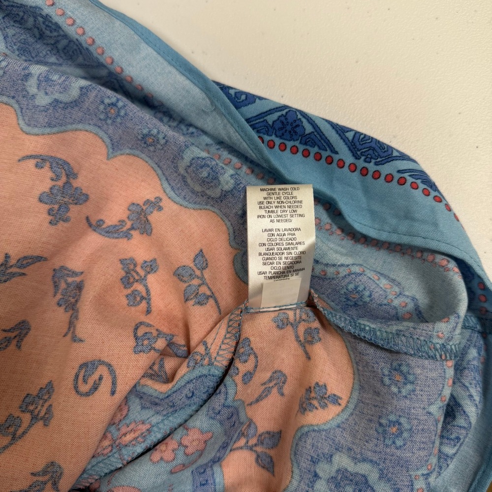 Signature by Robbie Bee Blue Orange Paisley Floral Kimono Sleeve Mini Dress XL - Picture 13 of 13